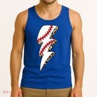 Leopard Baseball Lightning Bolt Baseball Mom Game Day Meaningful Gift Tank Top thumb 3