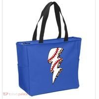 Leopard Baseball Lightning Bolt Baseball Mom Game Day Meaningful Gift Tote Bag thumb 2