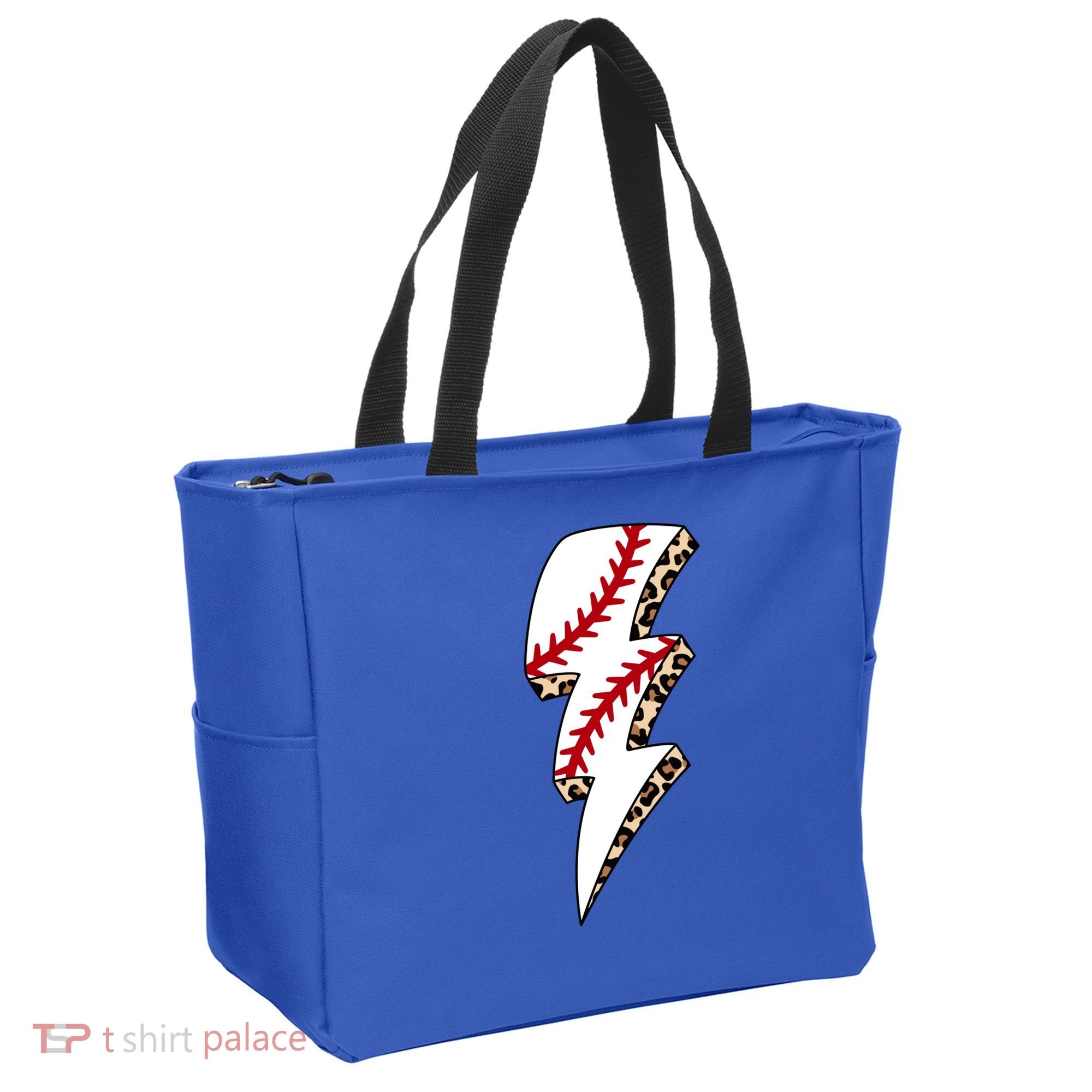 Leopard Baseball Lightning Bolt Baseball Mom Game Day Meaningful Gift Tote Bag