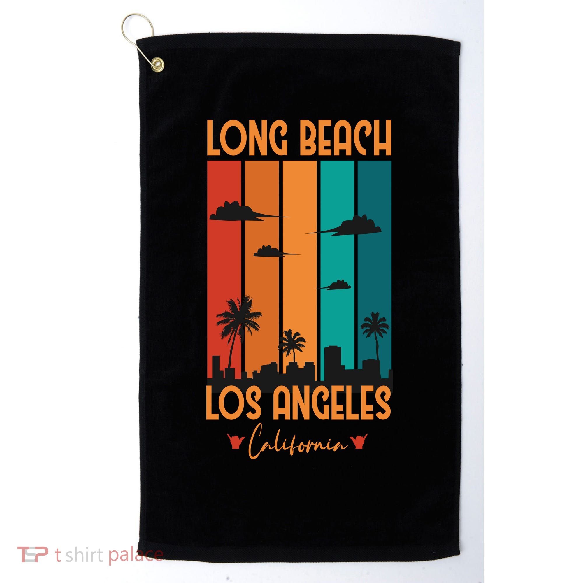 Long Beach Los Angeles California Golf Towel