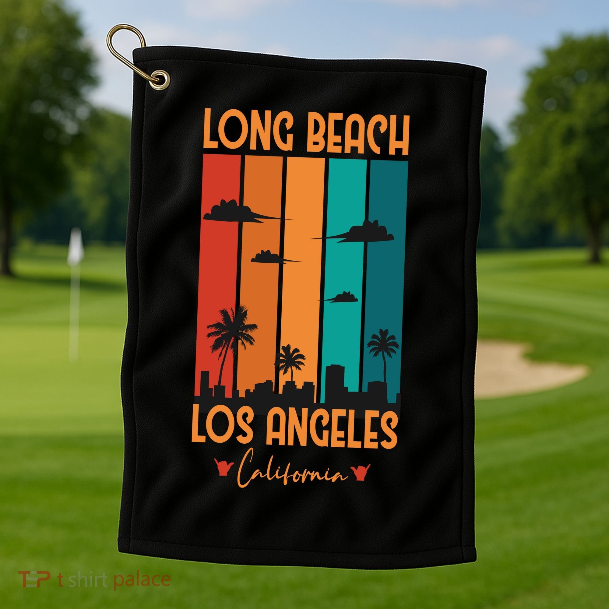 Long Beach Los Angeles California Golf Towel
