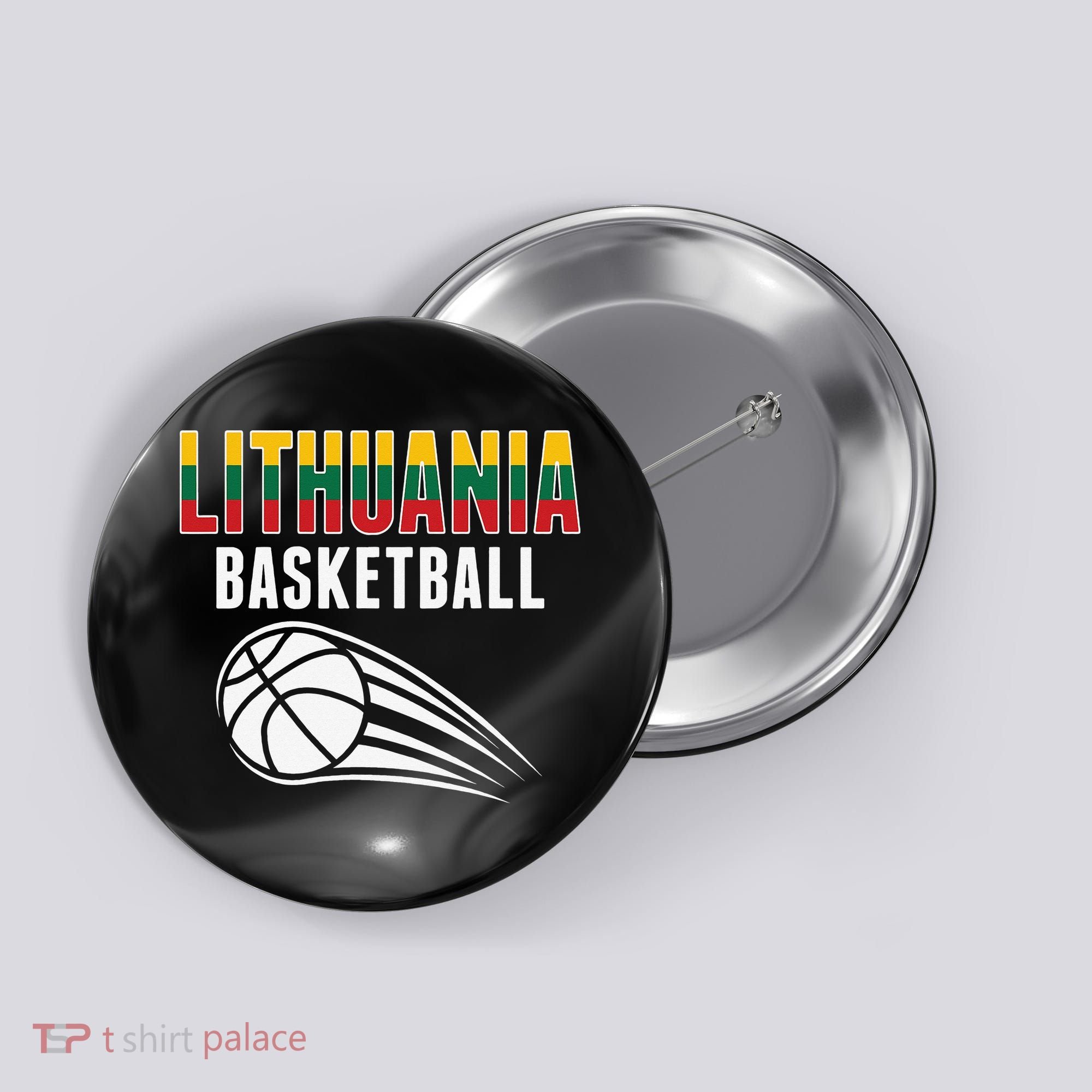 Lithuania Basketball Lovers Jersey Lithuanian Sport Fans Button