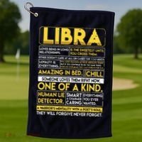 Libra Best Libra Horoscope Funny Golf Towel thumb 1