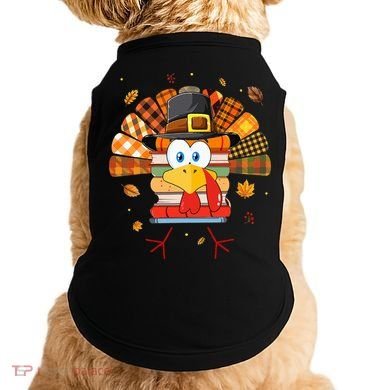 Librarian Book Lover Reader Funny Turkey Thanksgiving Fall Doggie Tank