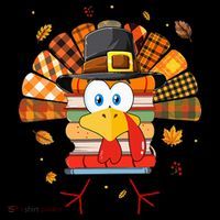 Librarian Book Lover Reader Funny Turkey Thanksgiving Fall Women's Hoodie thumb 2