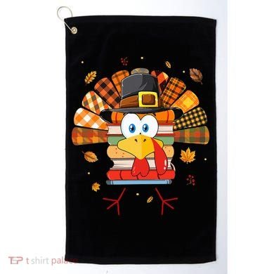 Librarian Book Lover Reader Funny Turkey Thanksgiving Fall Golf Towel