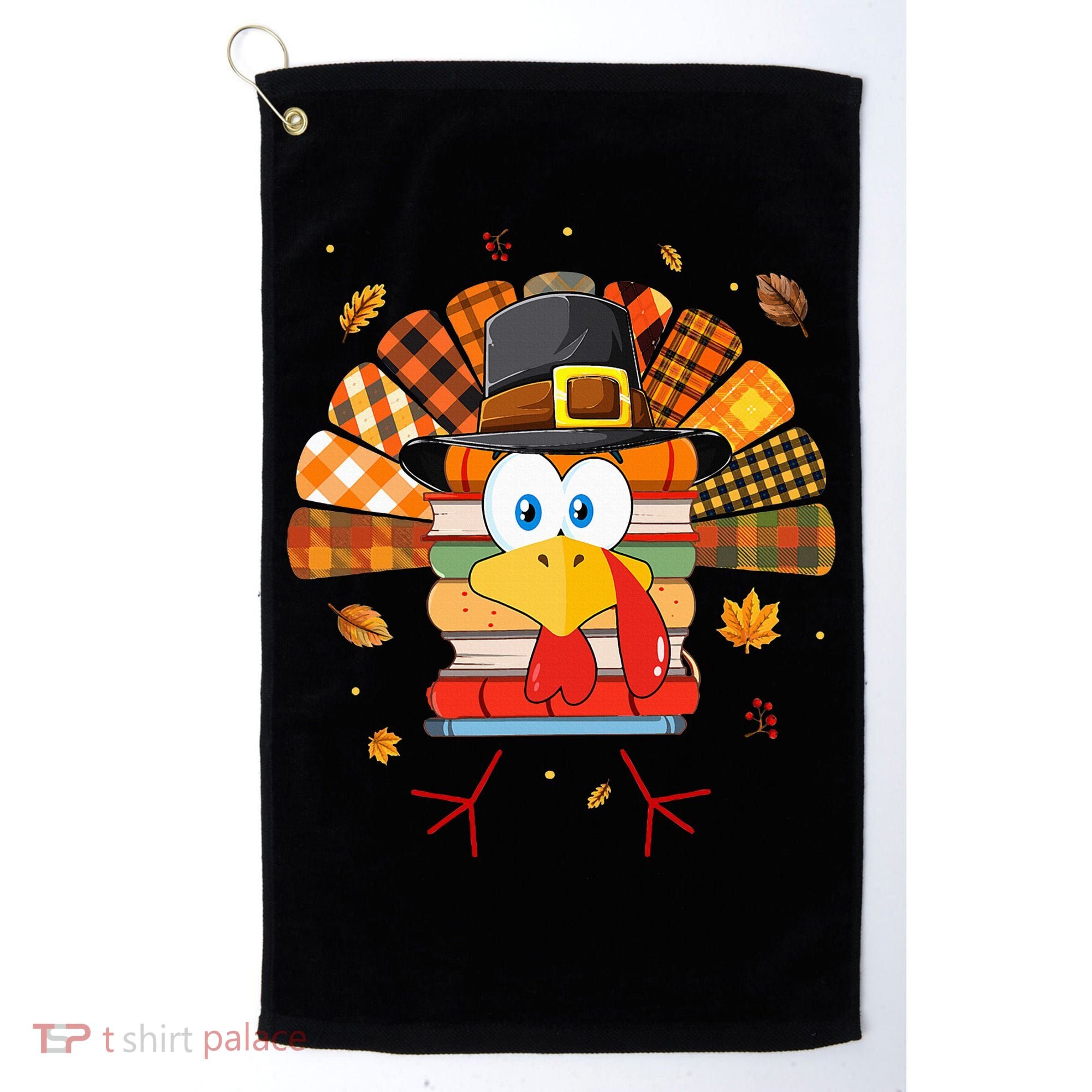 Librarian Book Lover Reader Funny Turkey Thanksgiving Fall Golf Towel