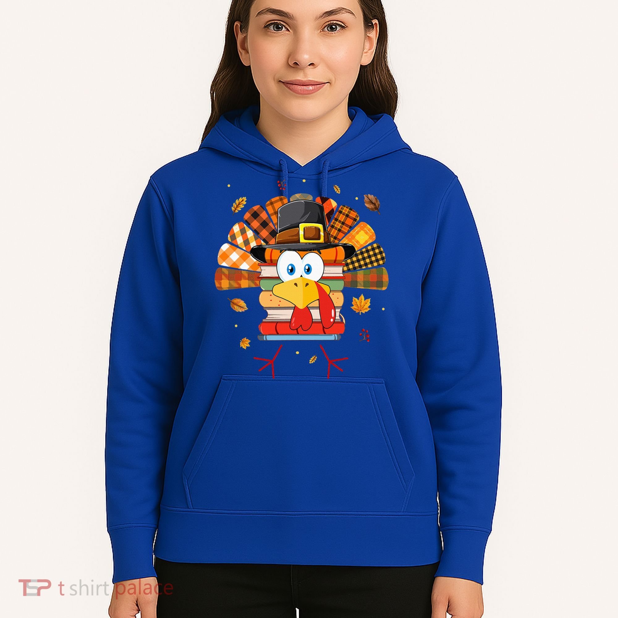 Librarian Book Lover Reader Funny Turkey Thanksgiving Fall Hoodie