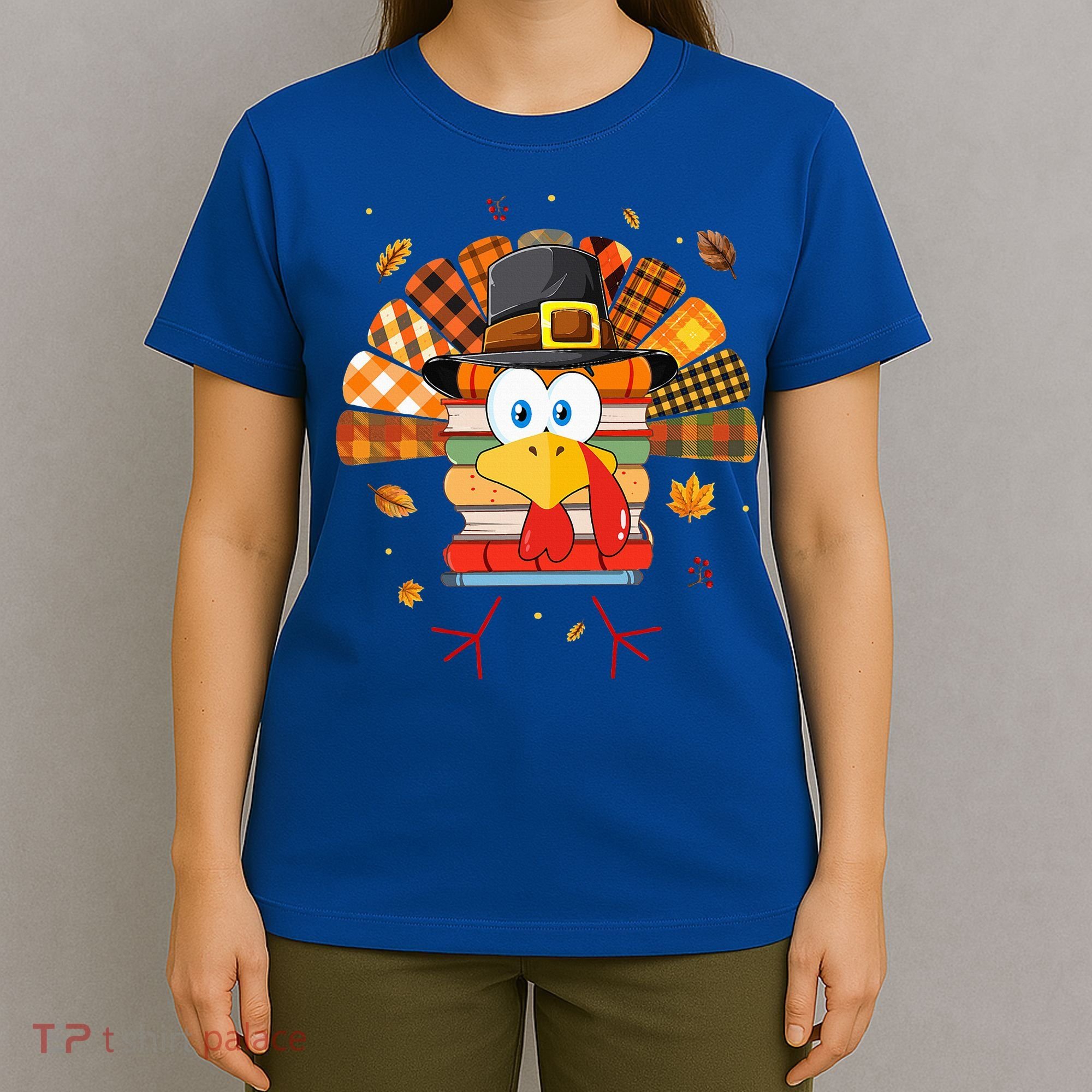 Librarian Book Lover Reader Funny Turkey Thanksgiving Fall T-Shirt
