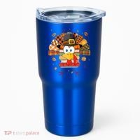 Librarian Book Lover Reader Funny Turkey Thanksgiving Fall Tumbler thumb 0