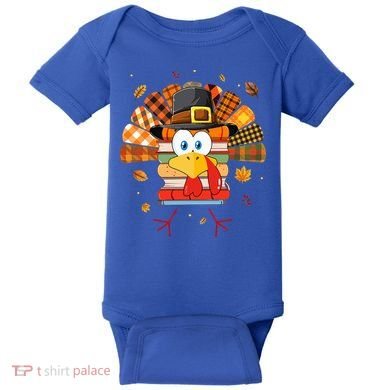 Librarian Book Lover Reader Funny Turkey Thanksgiving Fall Baby Bodysuit