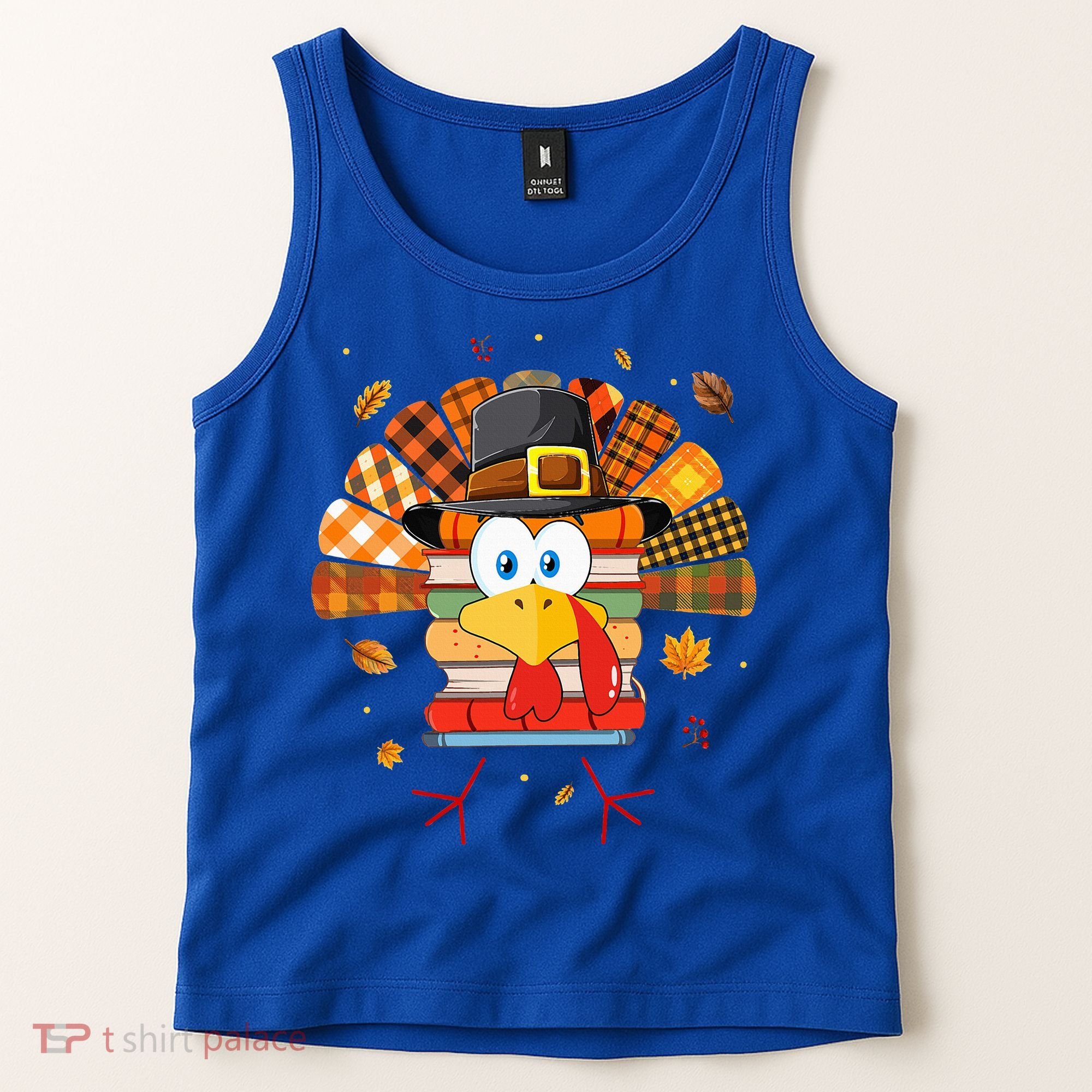 Librarian Book Lover Reader Funny Turkey Thanksgiving Fall Tank Top
