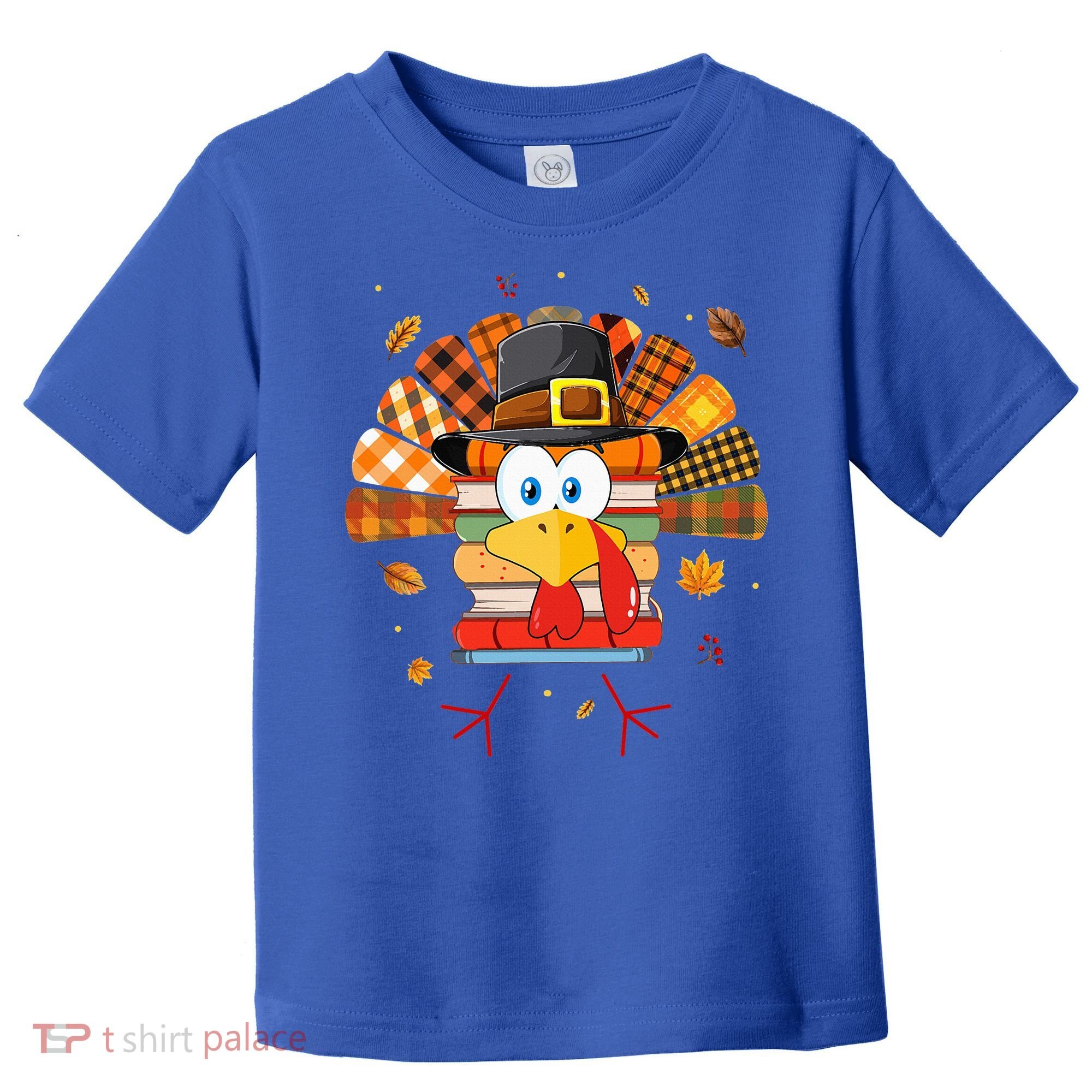 Librarian Book Lover Reader Funny Turkey Thanksgiving Fall Toddler T-Shirt