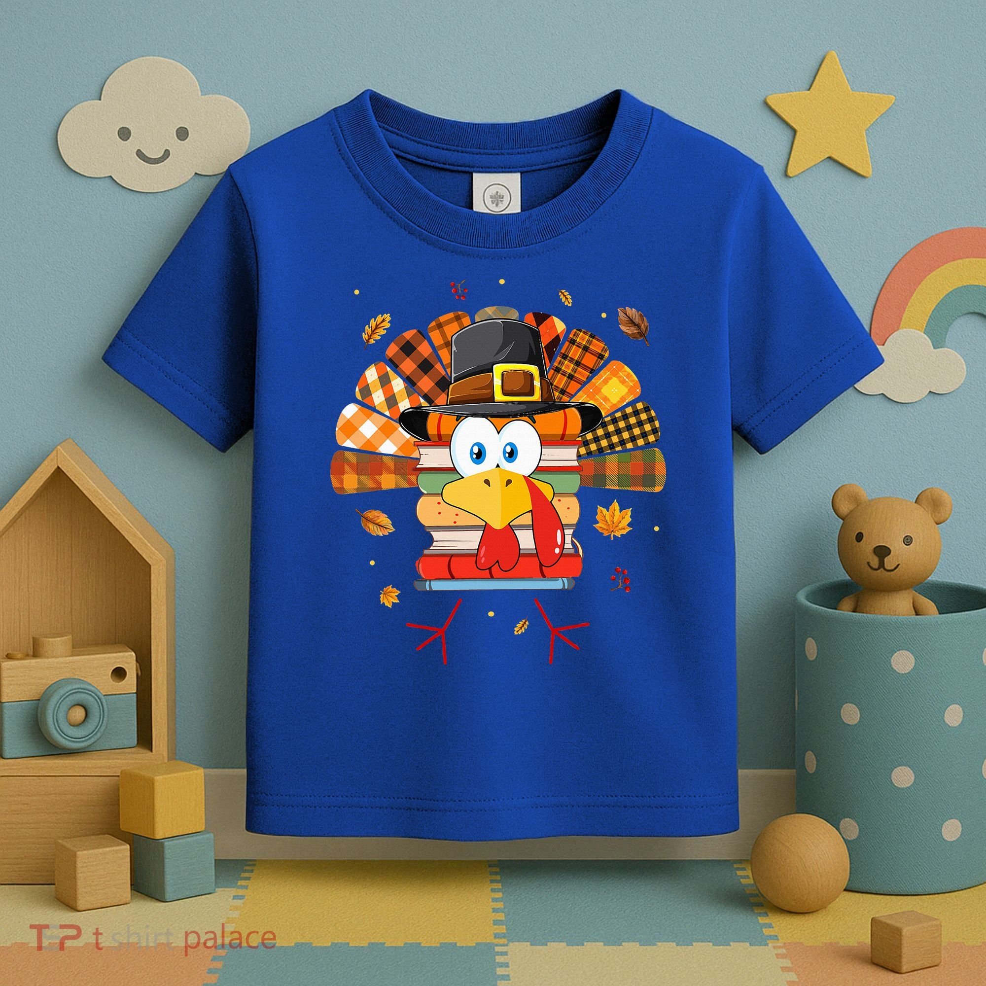 Librarian Book Lover Reader Funny Turkey Thanksgiving Fall Toddler T-Shirt