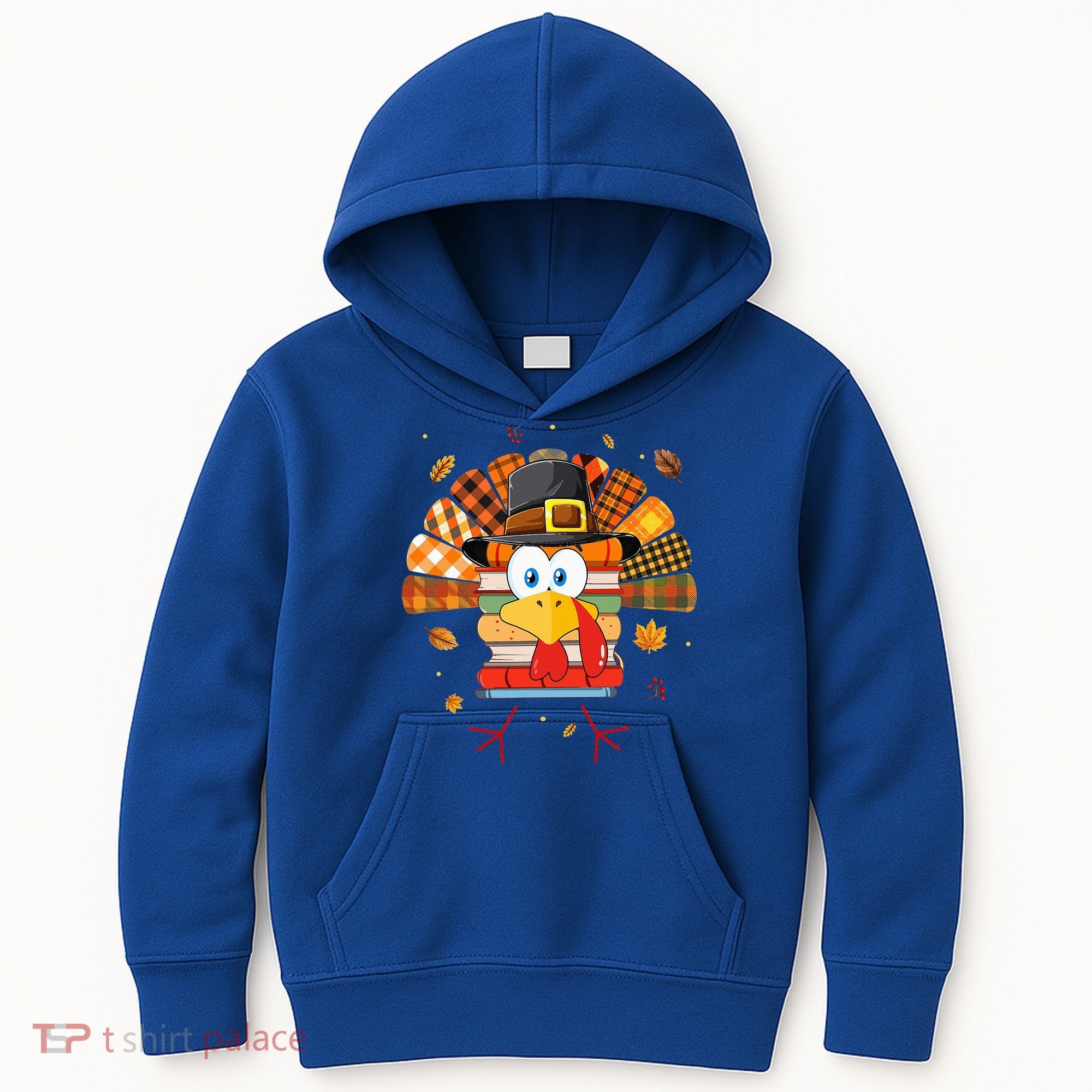 Librarian Book Lover Reader Funny Turkey Thanksgiving Fall Kids Hoodie