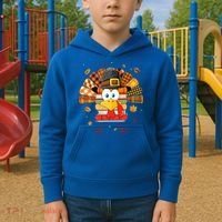 Librarian Book Lover Reader Funny Turkey Thanksgiving Fall Kids Hoodie thumb 2