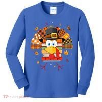 Librarian Book Lover Reader Funny Turkey Thanksgiving Fall Kids Long Sleeve Shirt thumb 0