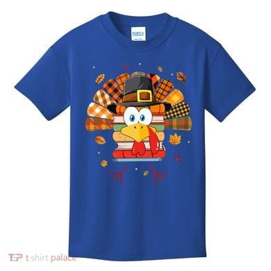 Librarian Book Lover Reader Funny Turkey Thanksgiving Fall Kids T-Shirt