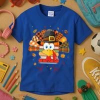 Librarian Book Lover Reader Funny Turkey Thanksgiving Fall Kids T-Shirt thumb 3