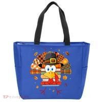 Librarian Book Lover Reader Funny Turkey Thanksgiving Fall Tote Bag thumb 0