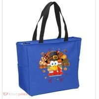 Librarian Book Lover Reader Funny Turkey Thanksgiving Fall Tote Bag thumb 2