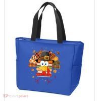 Librarian Book Lover Reader Funny Turkey Thanksgiving Fall Tote Bag thumb 3