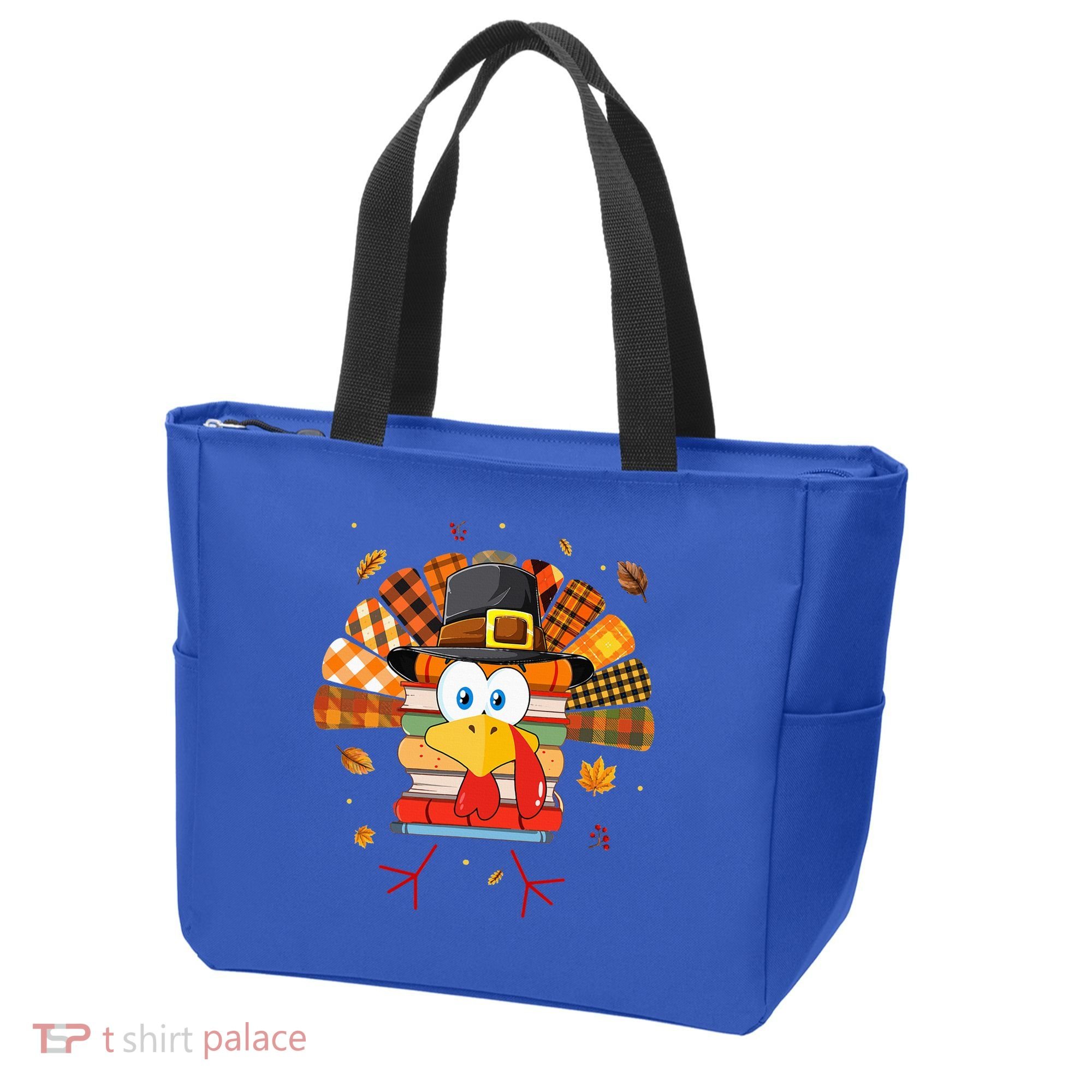 Librarian Book Lover Reader Funny Turkey Thanksgiving Fall Tote Bag