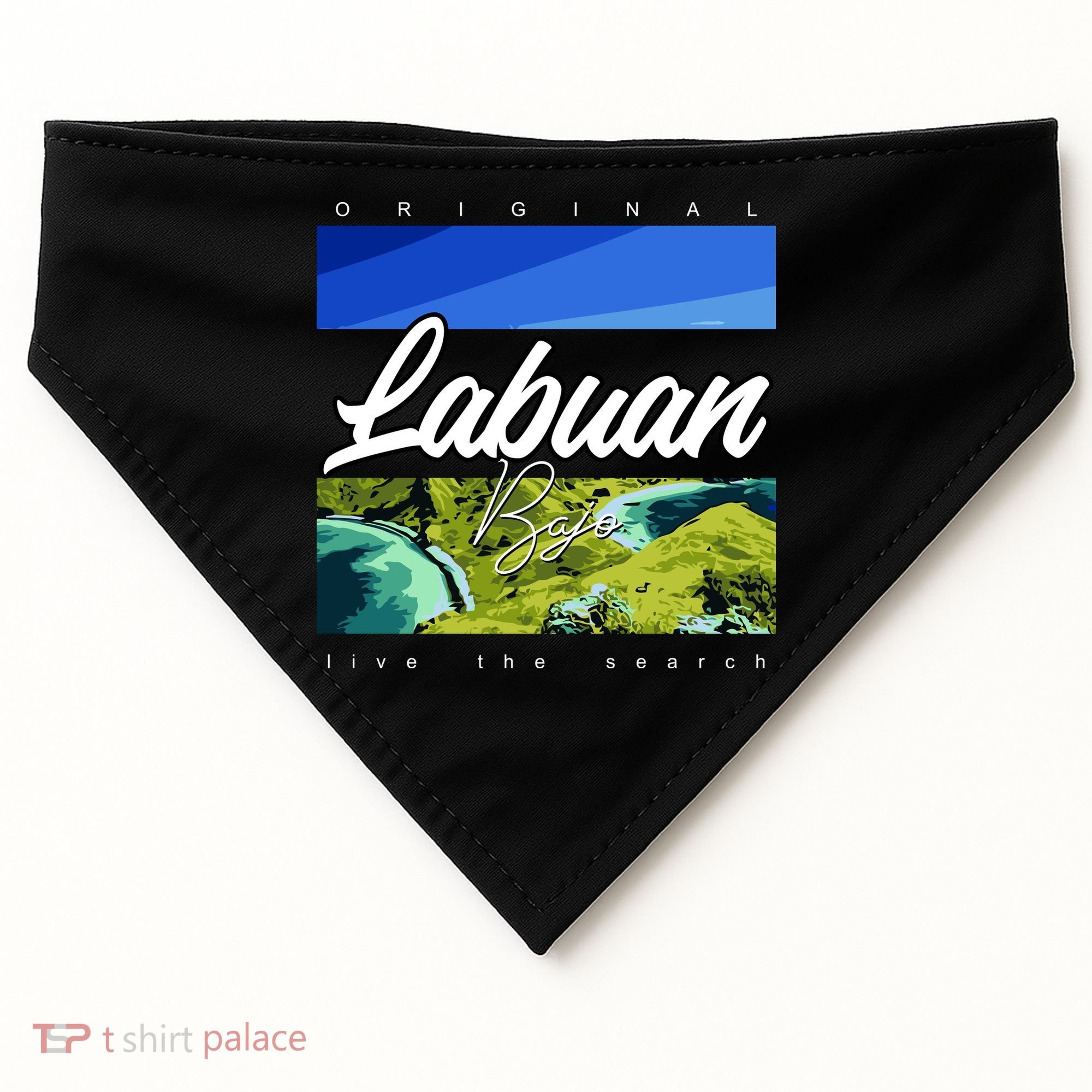 Labuan Bajo Live The Search USA-Made Doggie Bandana