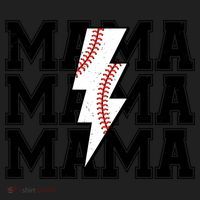 Lightning Bolt Mama Softball Baseball Sport Mom Mother's Day  Women's Sweatshirt thumb 2