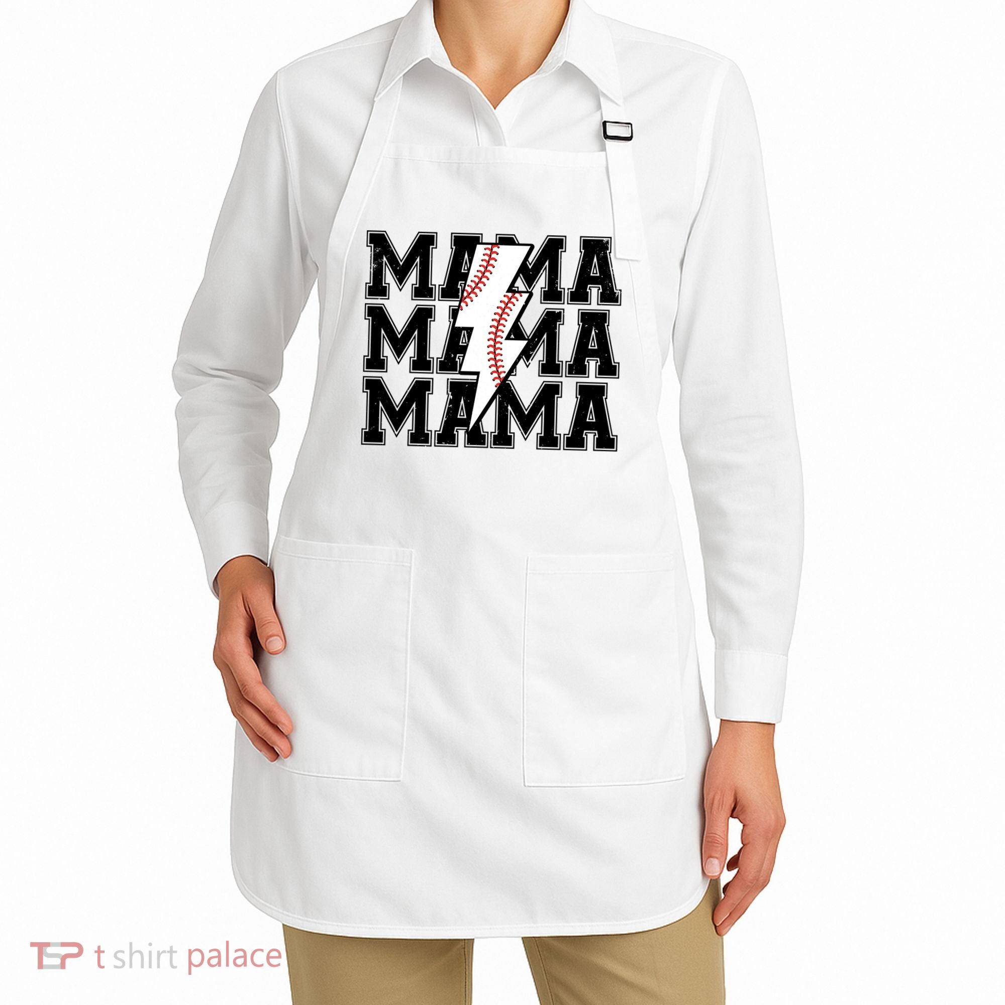 Lightning Bolt Mama Softball Baseball Sport Mom Mother's Day  Apron