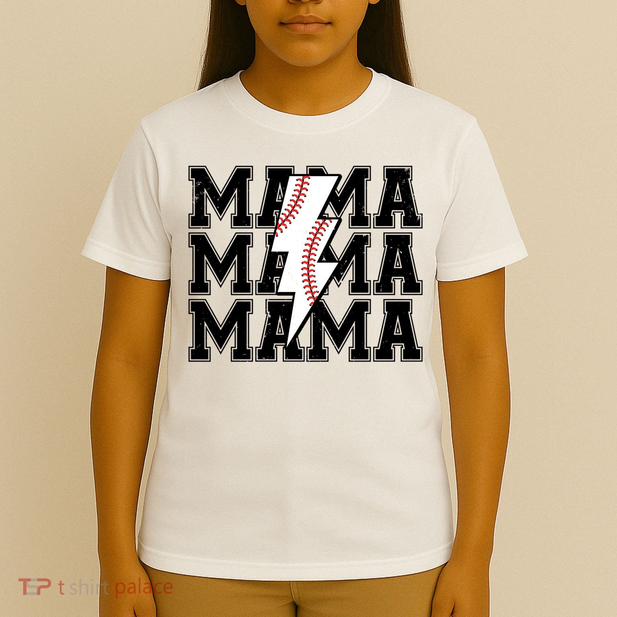 Lightning Bolt Mama Softball Baseball Sport Mom Mother's Day  T-Shirt