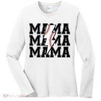 Lightning Bolt Mama Softball Baseball Sport Mom Mother's Day  Women's Long Sleeve Shirt thumb 0