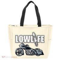 Lowlife Bagger Motorcycle . Chicano Vicla Lowrider Bikes Tote Bag thumb 0