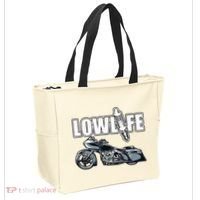 Lowlife Bagger Motorcycle . Chicano Vicla Lowrider Bikes Tote Bag thumb 2