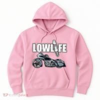 Lowlife Bagger Motorcycle . Chicano Vicla Lowrider Bikes Hoodie thumb 0