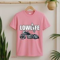 Lowlife Bagger Motorcycle . Chicano Vicla Lowrider Bikes T-Shirt thumb 2