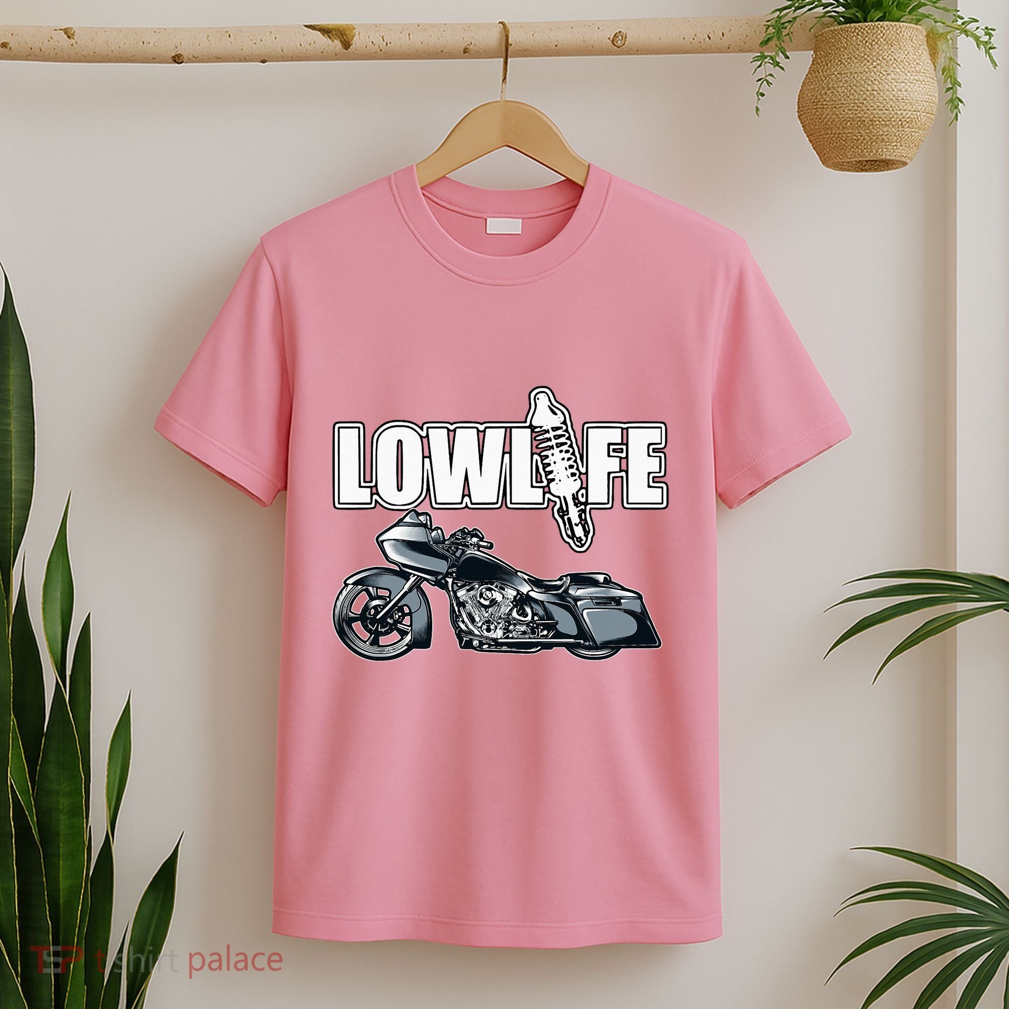 Lowlife Bagger Motorcycle . Chicano Vicla Lowrider Bikes T-Shirt