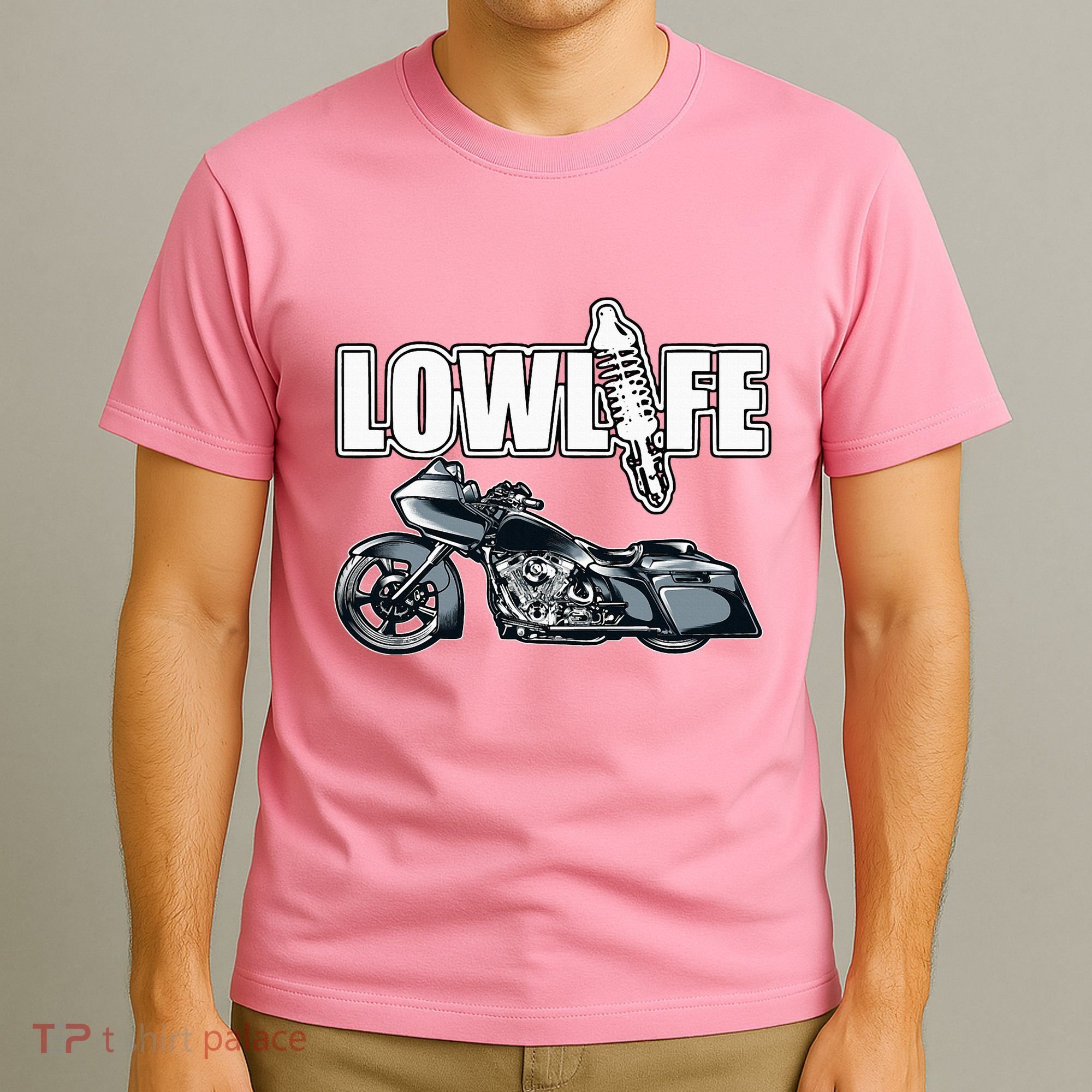 Lowlife Bagger Motorcycle . Chicano Vicla Lowrider Bikes T-Shirt