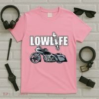 Lowlife Bagger Motorcycle . Chicano Vicla Lowrider Bikes T-Shirt thumb 5