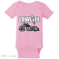 Lowlife Bagger Motorcycle . Chicano Vicla Lowrider Bikes Baby Bodysuit thumb 0