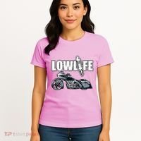 Lowlife Bagger Motorcycle . Chicano Vicla Lowrider Bikes Women's T-Shirt thumb 4