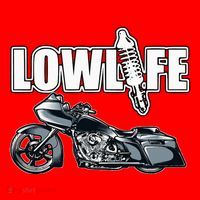 Lowlife Bagger Motorcycle . Chicano Vicla Lowrider Bikes Santa Hat thumb 1