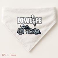 Lowlife Bagger Motorcycle . Chicano Vicla Lowrider Bikes USA-Made Doggie Bandana thumb 0