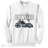 Lowlife Bagger Motorcycle . Chicano Vicla Lowrider Bikes Sweatshirt thumb 0