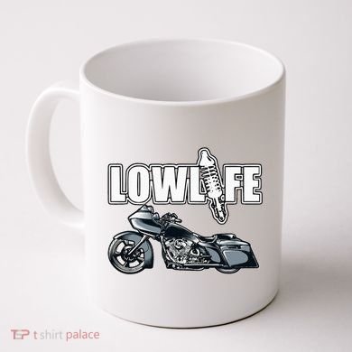 Lowlife Bagger Motorcycle . Chicano Vicla Lowrider Bikes Coffee Mug