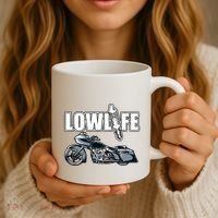 Lowlife Bagger Motorcycle . Chicano Vicla Lowrider Bikes Coffee Mug thumb 3