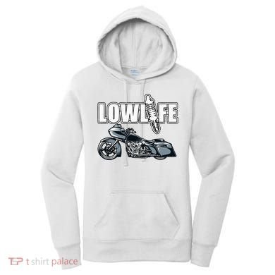 Lowlife Bagger Motorcycle . Chicano Vicla Lowrider Bikes Women's Hoodie