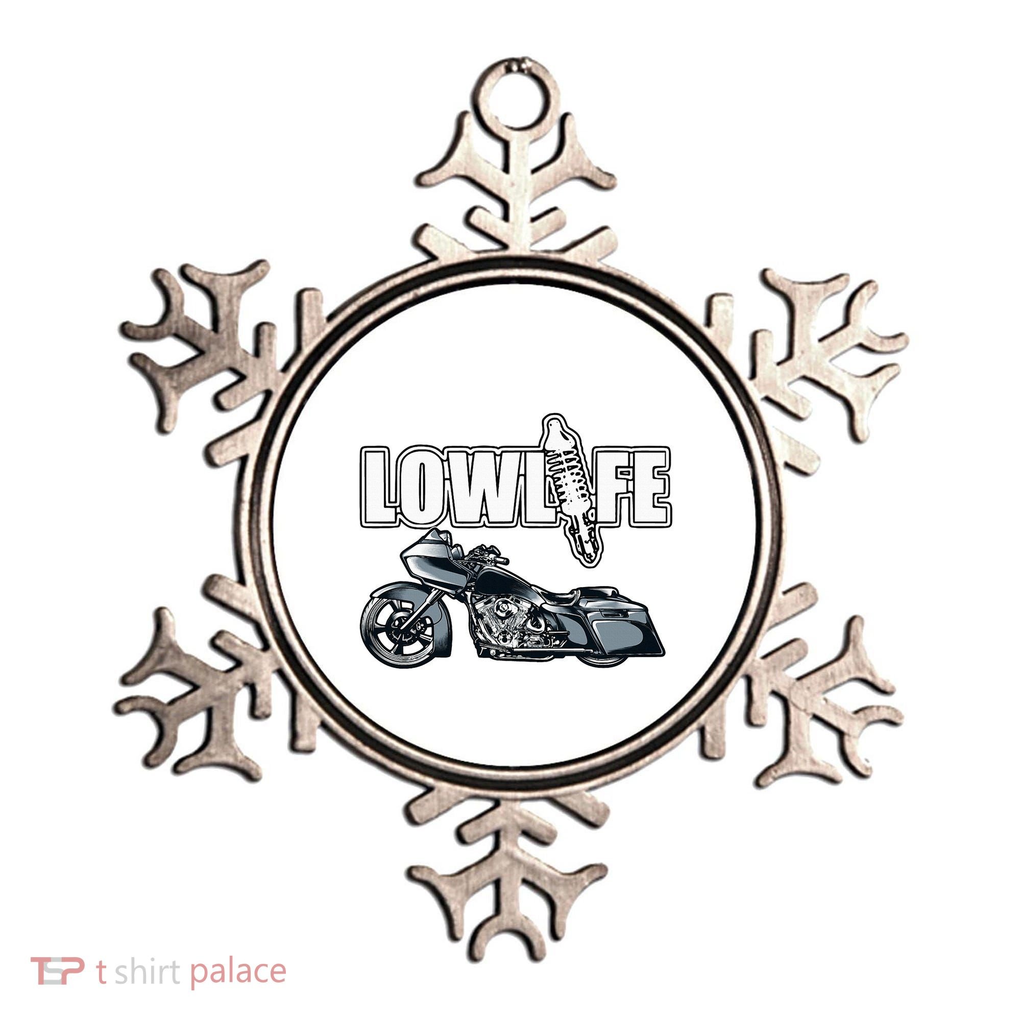 Lowlife Bagger Motorcycle . Chicano Vicla Lowrider Bikes Ornament