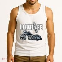 Lowlife Bagger Motorcycle . Chicano Vicla Lowrider Bikes Tank Top thumb 3