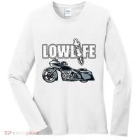 Lowlife Bagger Motorcycle . Chicano Vicla Lowrider Bikes Women's Long Sleeve Shirt thumb 0